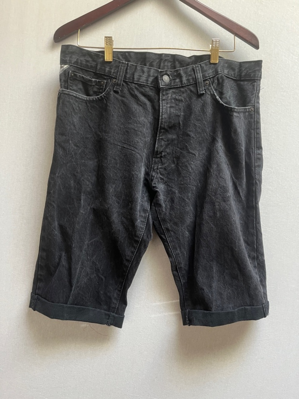 Denim & Supply Ralph Lauren Black Bedford Straight Cutoff Shorts 36